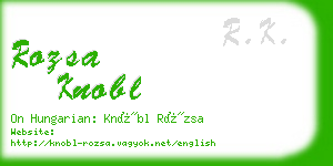 rozsa knobl business card
